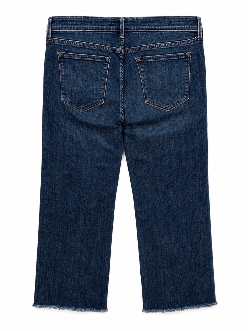 Banana Republic Cropped Flare Jeans Dark Wash Raw Hem Stretch Denim - Picture 4 of 5
